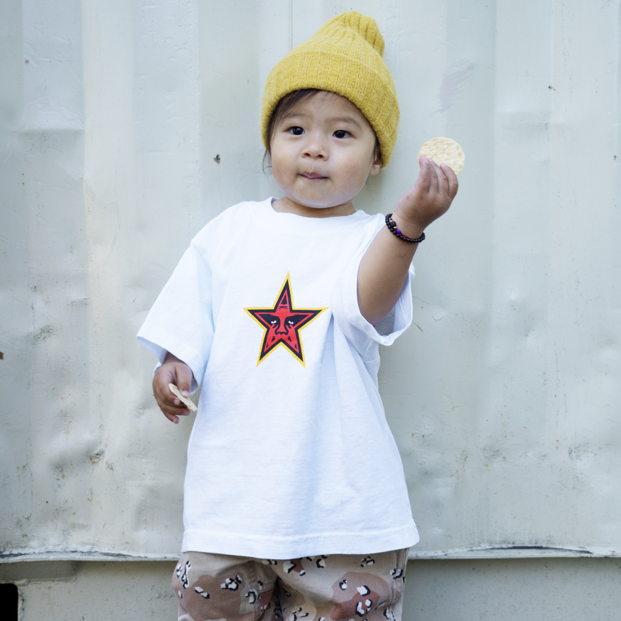 OBEY STAR FACE - KIDS T-SHIRT WHITE