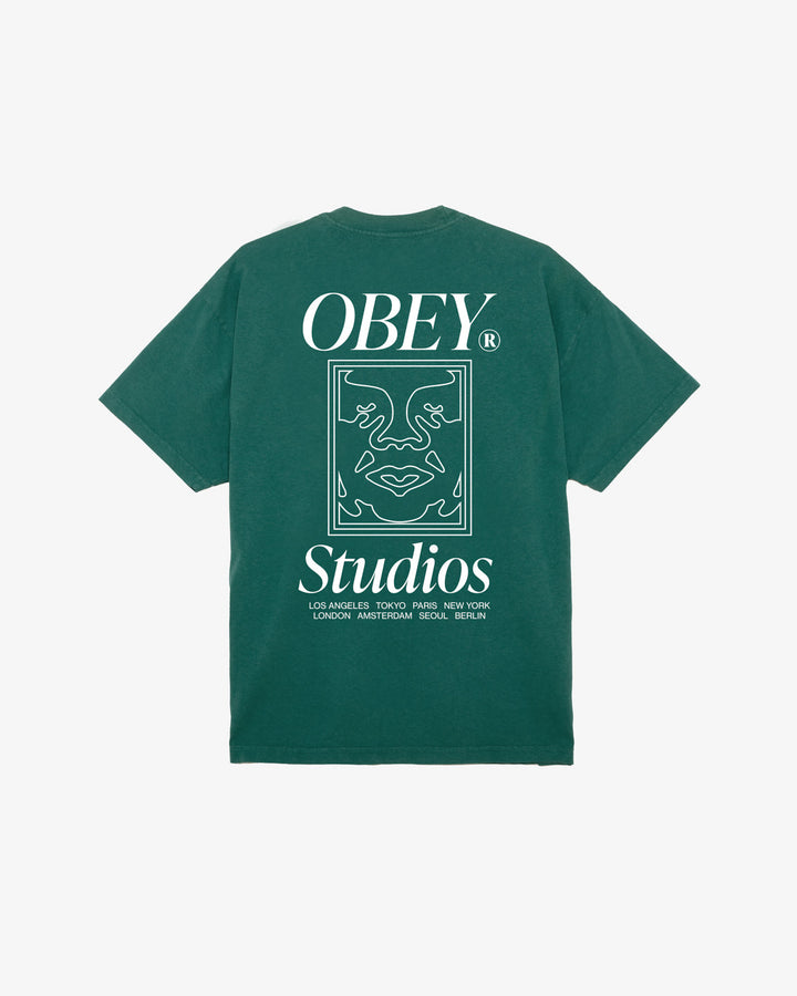 OBEY STUDIOS ICON - HEAVY WEIGHT CLASSIC BOX TEES ADVENTURE GREEN