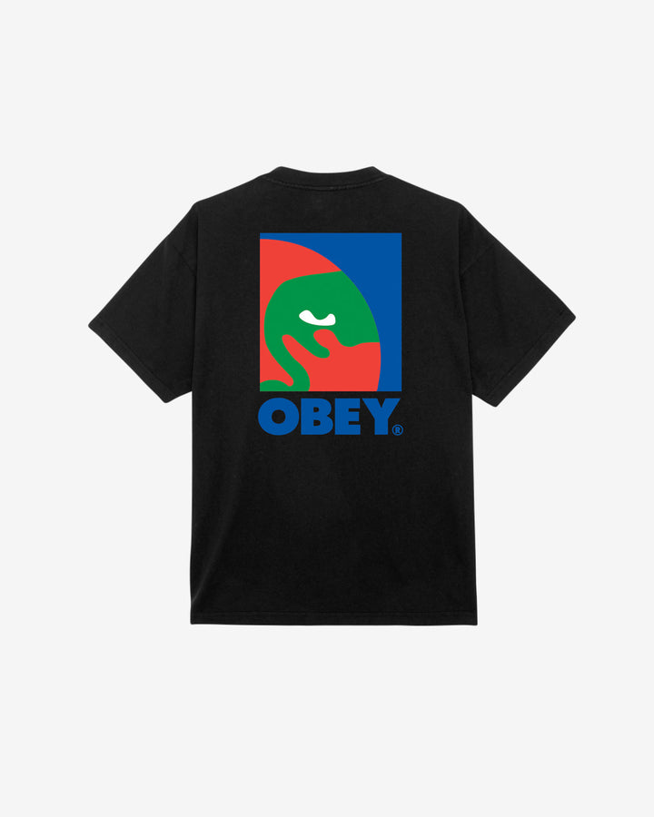 OBEY CIRCULAR ICON - HEAVY WEIGHT CLASSIC BOX TEES JET BLACK