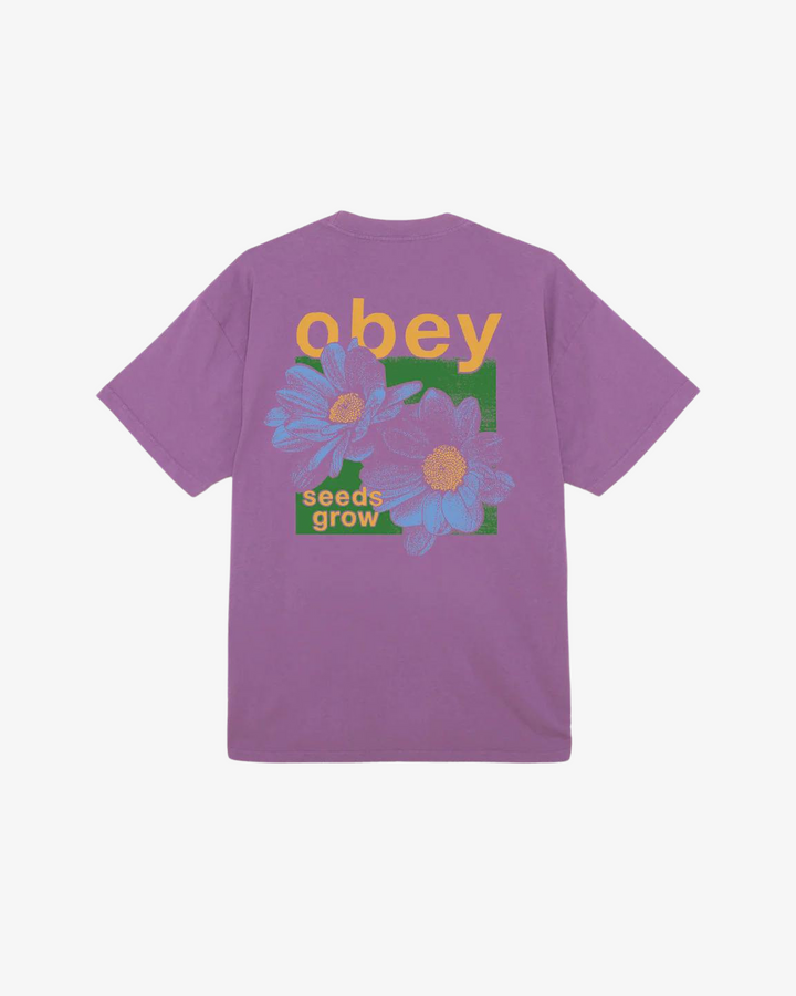 OBEY SEEDS GROW - HEAVY WEIGHT CLASSIC BOX TEES DEWBERRY