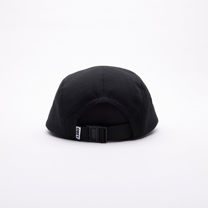 BOLD LABEL ORGANIC 5 PANEL HAT BLACK | OBEY Clothing