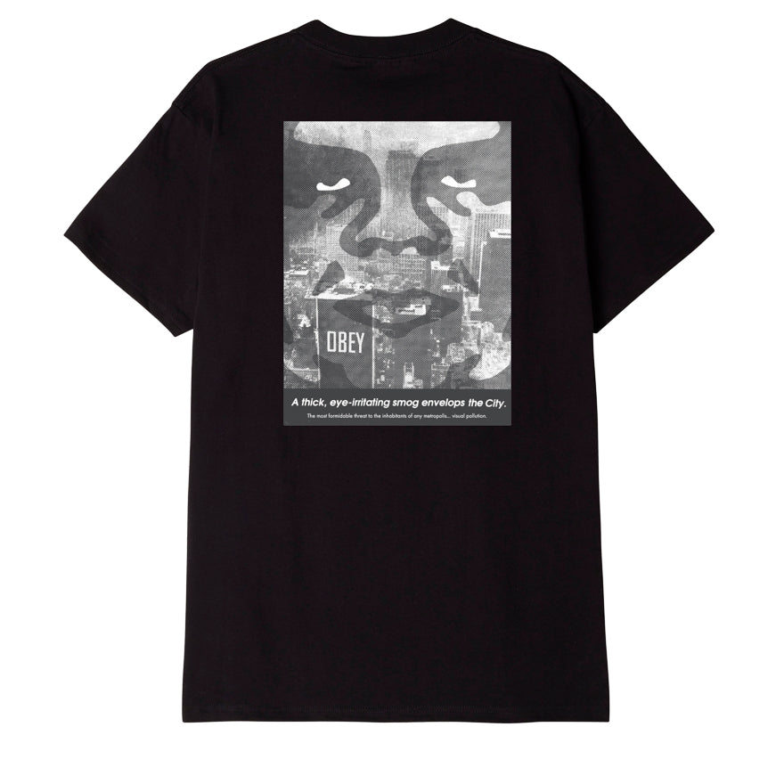 OBEY NYC SMOG - SHEPARD FAIREY CLASSIC TEES BLACK