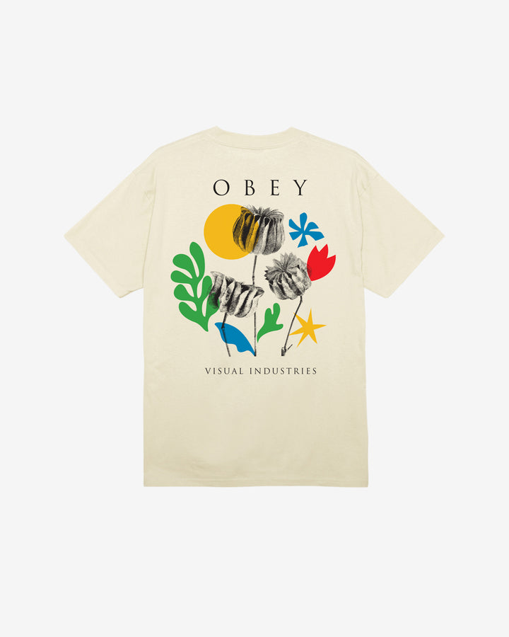 OBEY FLOWERS PAPERS SCISSORS - SHEPARD FAIREY - CLASSIC TEES CREAM
