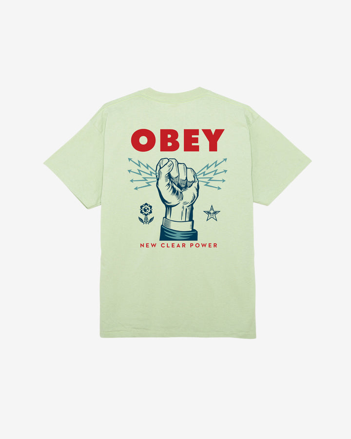 OBEY NEW CLEAR POWER - SHEPARD FAIREY - CLASSIC TEES CUCUMBER