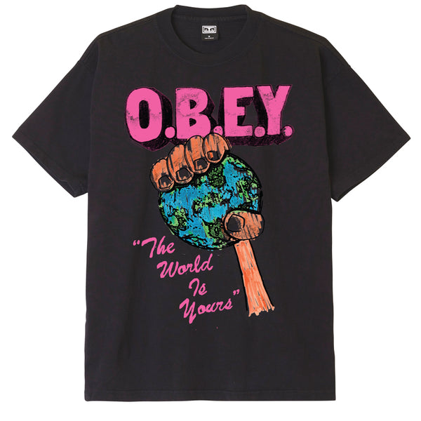 OBEY THE WORLD IS YOURS OFF BLACK