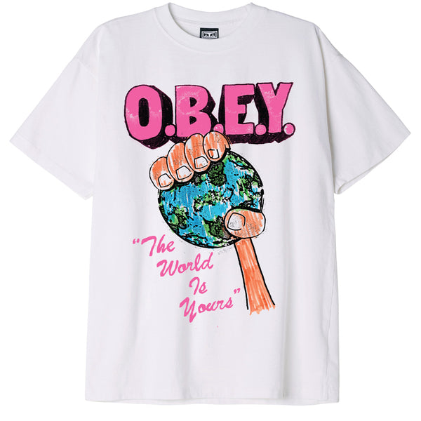 OBEY THE WORLD IS YOURS WHITE